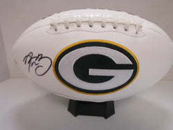 Aaron Rodgers of the Green Bay Packers signed autographed logo football PAAS COA 117 (Online Order Only)
