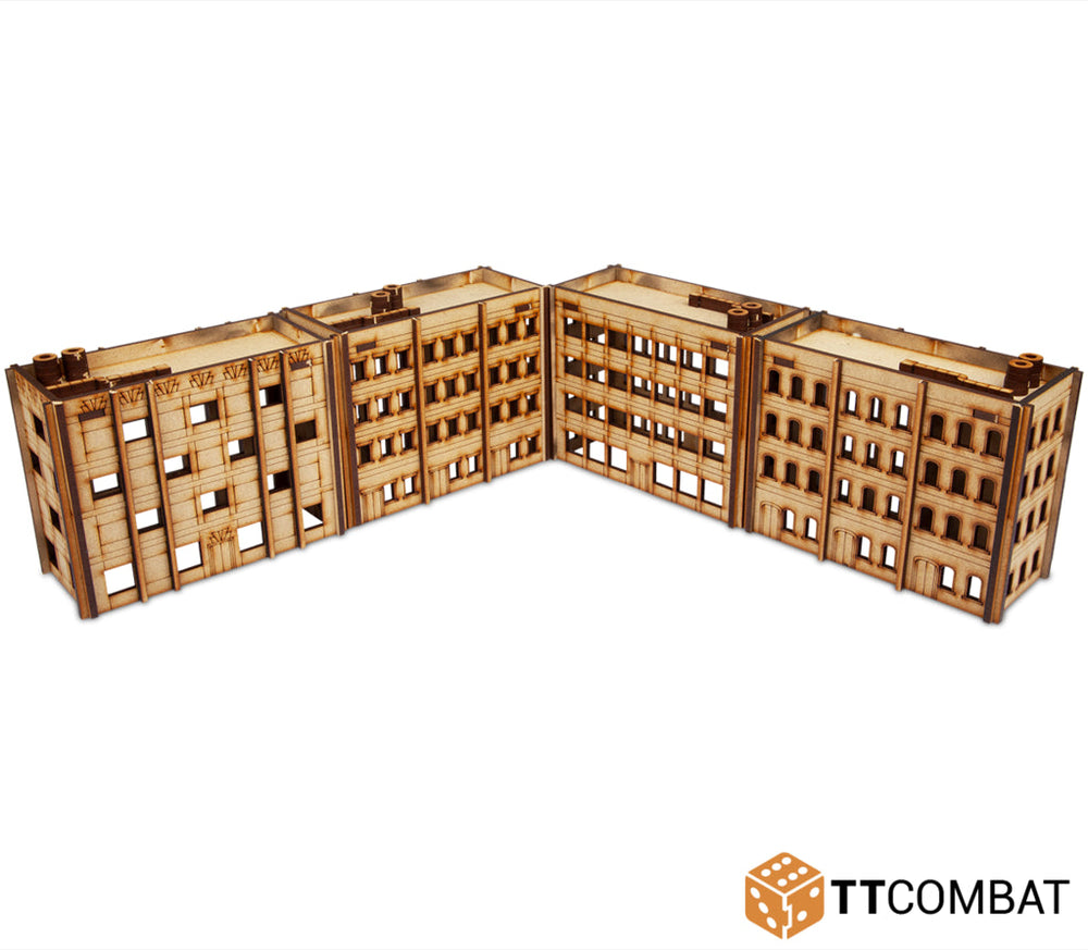 TTCombat 10mm Terrain: Sci-fi Scenics - Brownstone Rows (ONLINE ORDER ONLY)