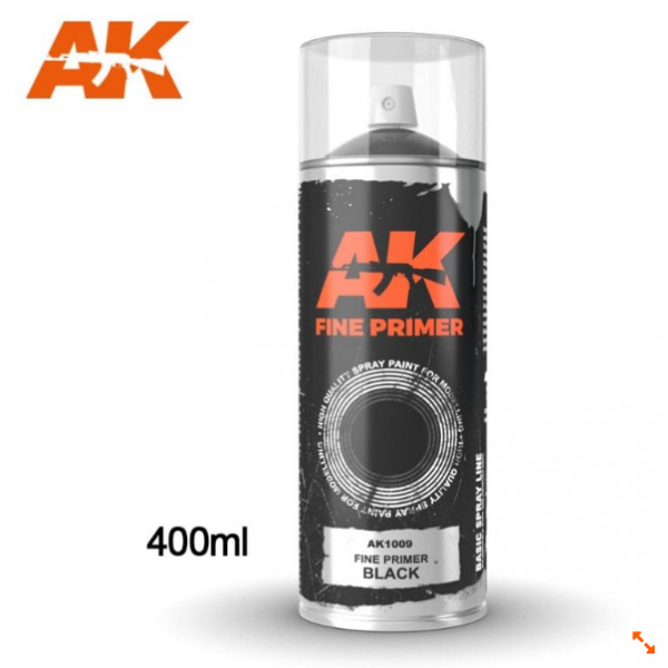 AK Spray: Fine Primer Black (ONLINE ORDER ONLY)