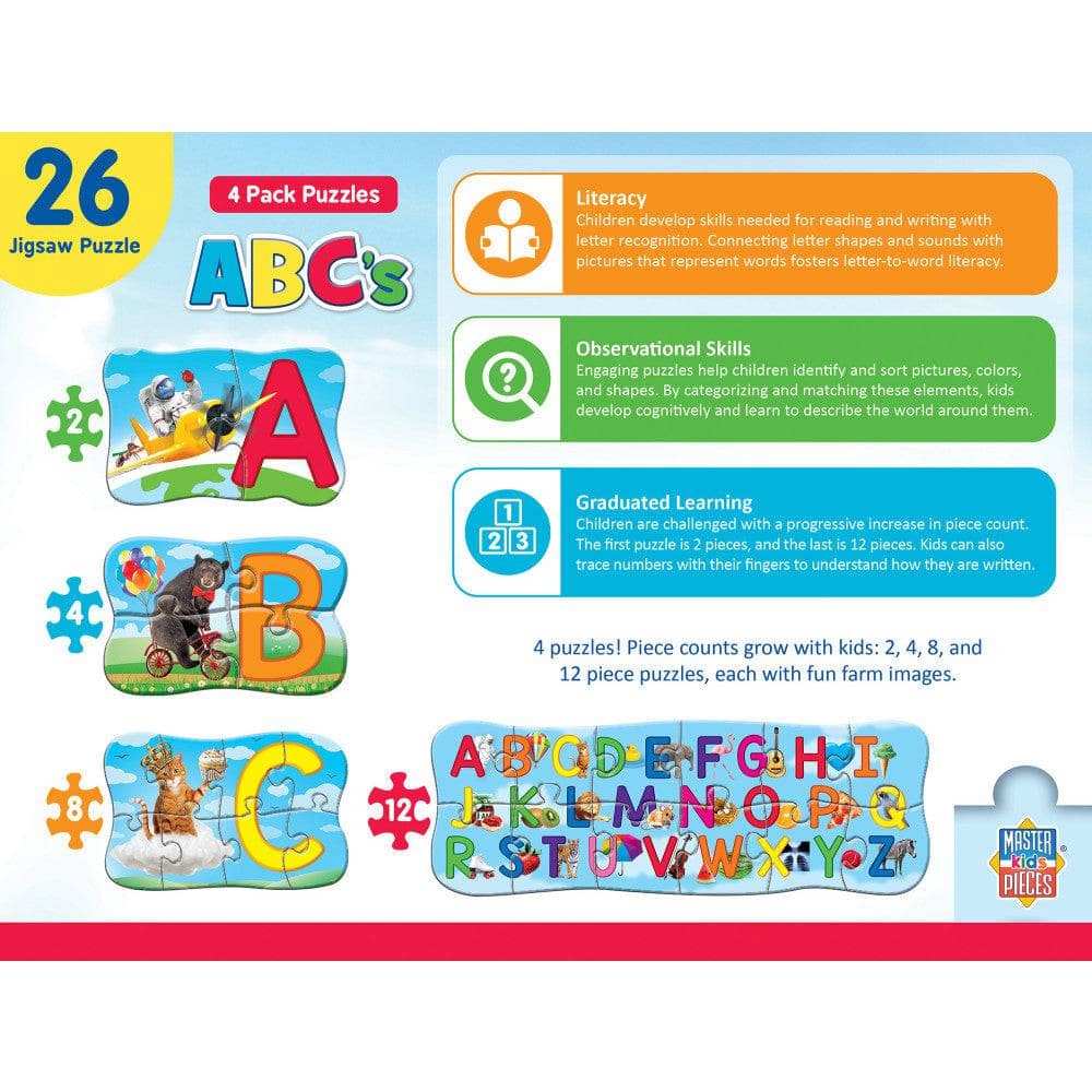 ABC's - Educational 4-Pack Jigsaw Puzzles (ONLINE ORDER ONLY)