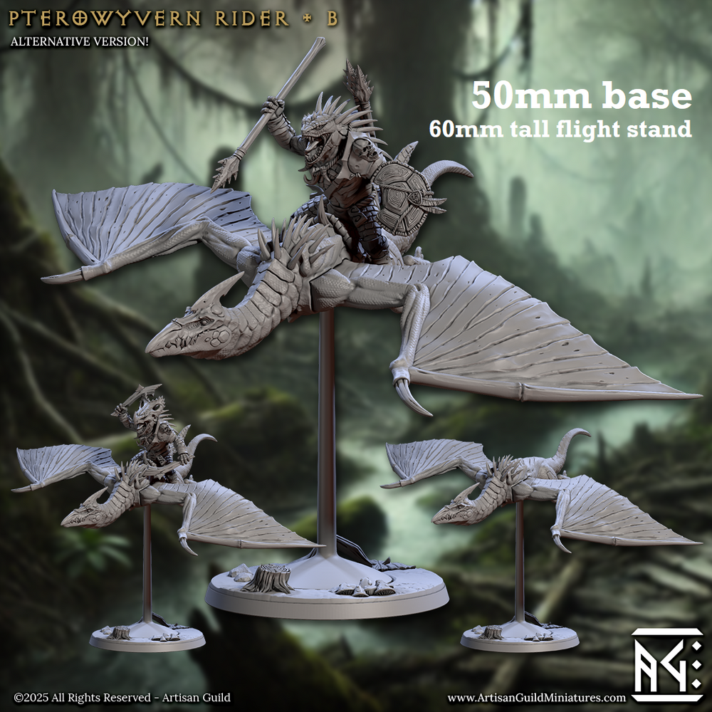 Pterowyvern Rider: Sculpt B (Pterodactyl Cavalry Unit) (Online Order Only)