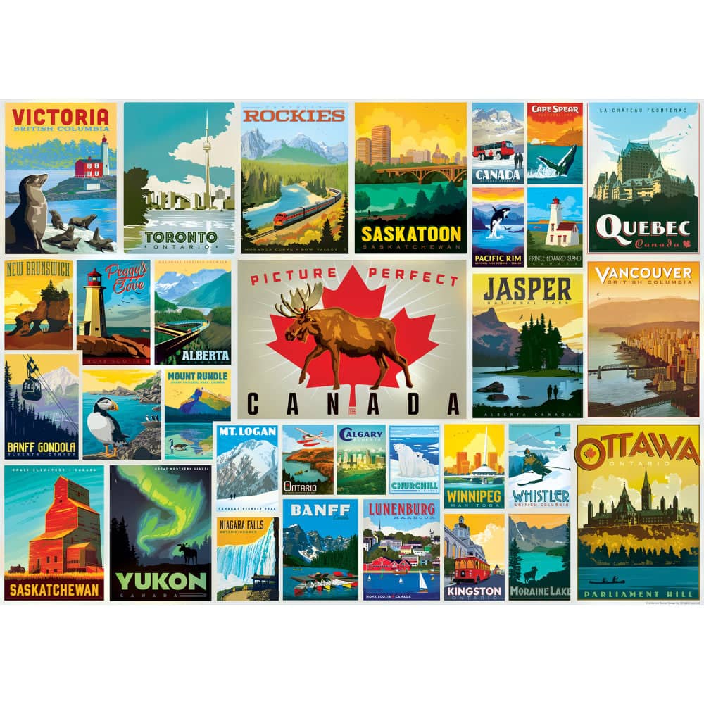 Vintage Posters - O Canada 1000 Piece Jigsaw Puzzle (ONLINE ORDER ONLY)