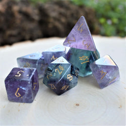 Purple Fluorite Stone Dice Set (ONLINE ORDER ONLY)