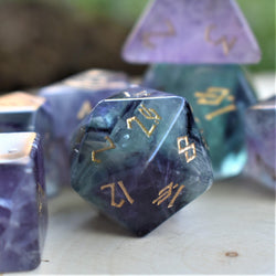 Purple Fluorite Stone Dice Set (ONLINE ORDER ONLY)