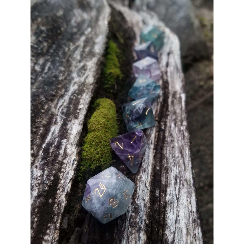 Purple Fluorite Stone Dice Set (ONLINE ORDER ONLY)