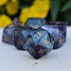 Purple Fluorite Stone Dice Set (ONLINE ORDER ONLY)