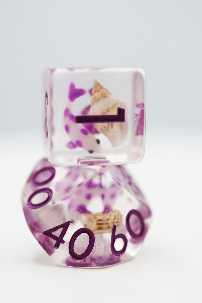 Purple Koi Fish RPG Dice Set (ONLINE ORDER ONLY)