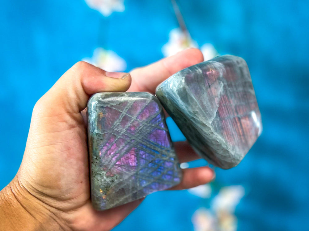Purple Labradorite Crystal Freeform, Rainbow Labradorite, White Labradorite (ONLINE ORDER ONLY)