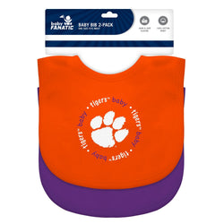 Clemson Tigers - Baby Bibs 2-Pack - Orange & Purple (ONLINE ORDER ONLY)