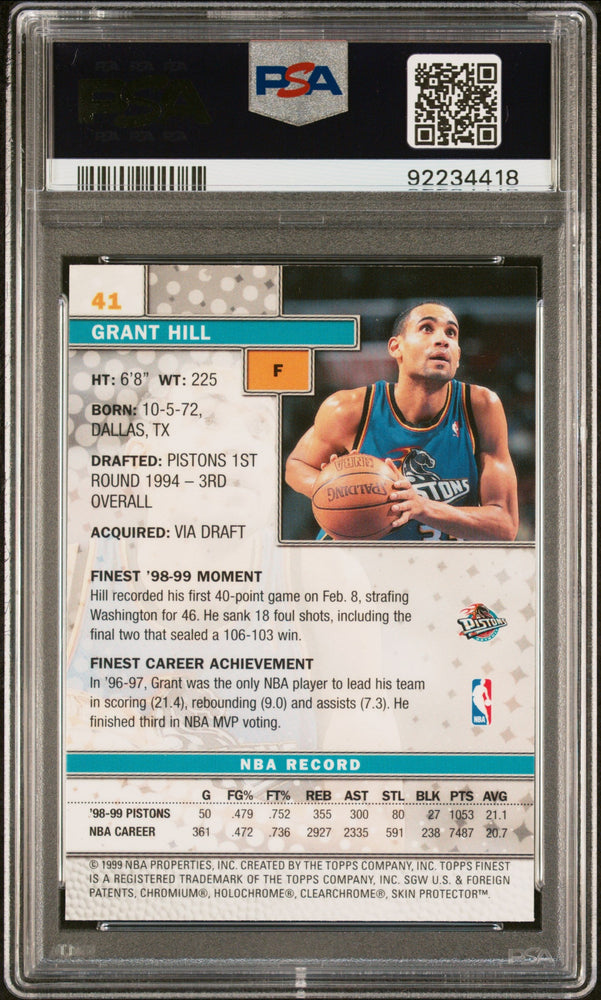 1999 FINEST GRANT HILL  #41 - PSA 10 (Online Order Only)