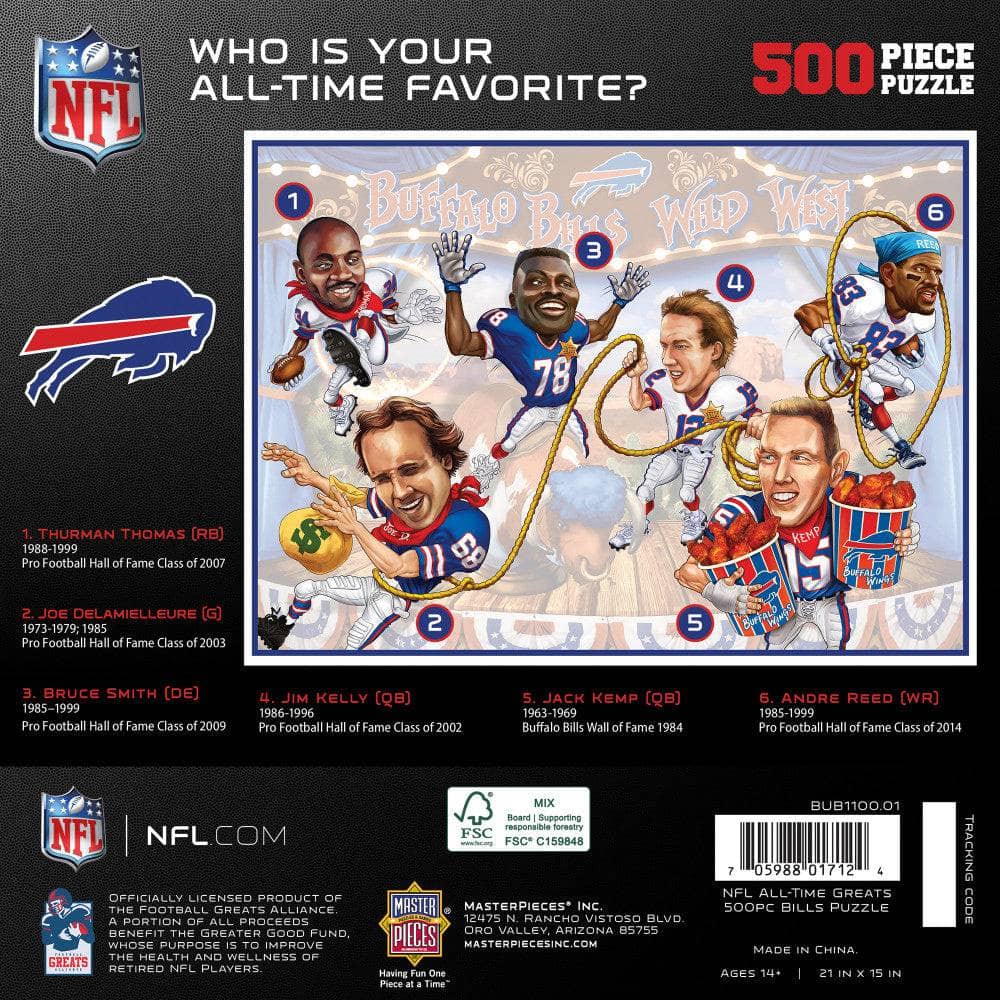 Buffalo Bills - All Time Greats 500 Piece Jigsaw Puzzle (ONLINE ORDER ONLY)