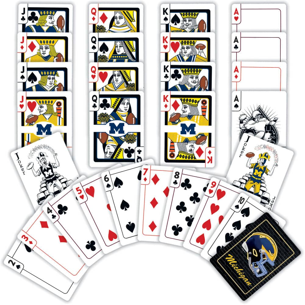 Michigan Wolverines Neon-Styled Playing Cards - 54 Card Deck (ONLINE ORDER ONLY)