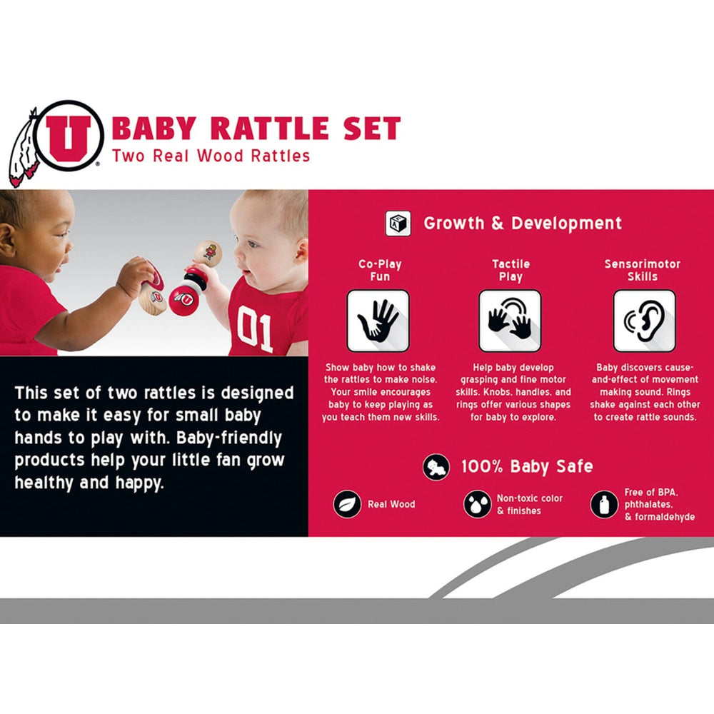 Utah Utes - Baby Rattles 2-Pack (ONLINE ORDER ONLY)