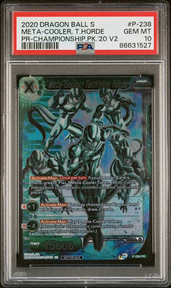 2020 DRAGON BALL SUPER CHAMPIONSHIP 2020 MT-COOLER, TRFY HORDE #P-238 - PSA 10 (Online Order Only)