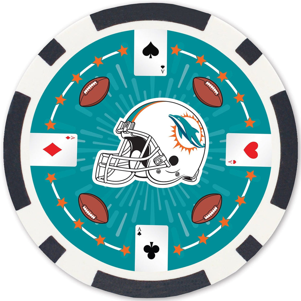 Miami Dolphins 100 Piece Poker Chips (ONLINE ORDER ONLY)