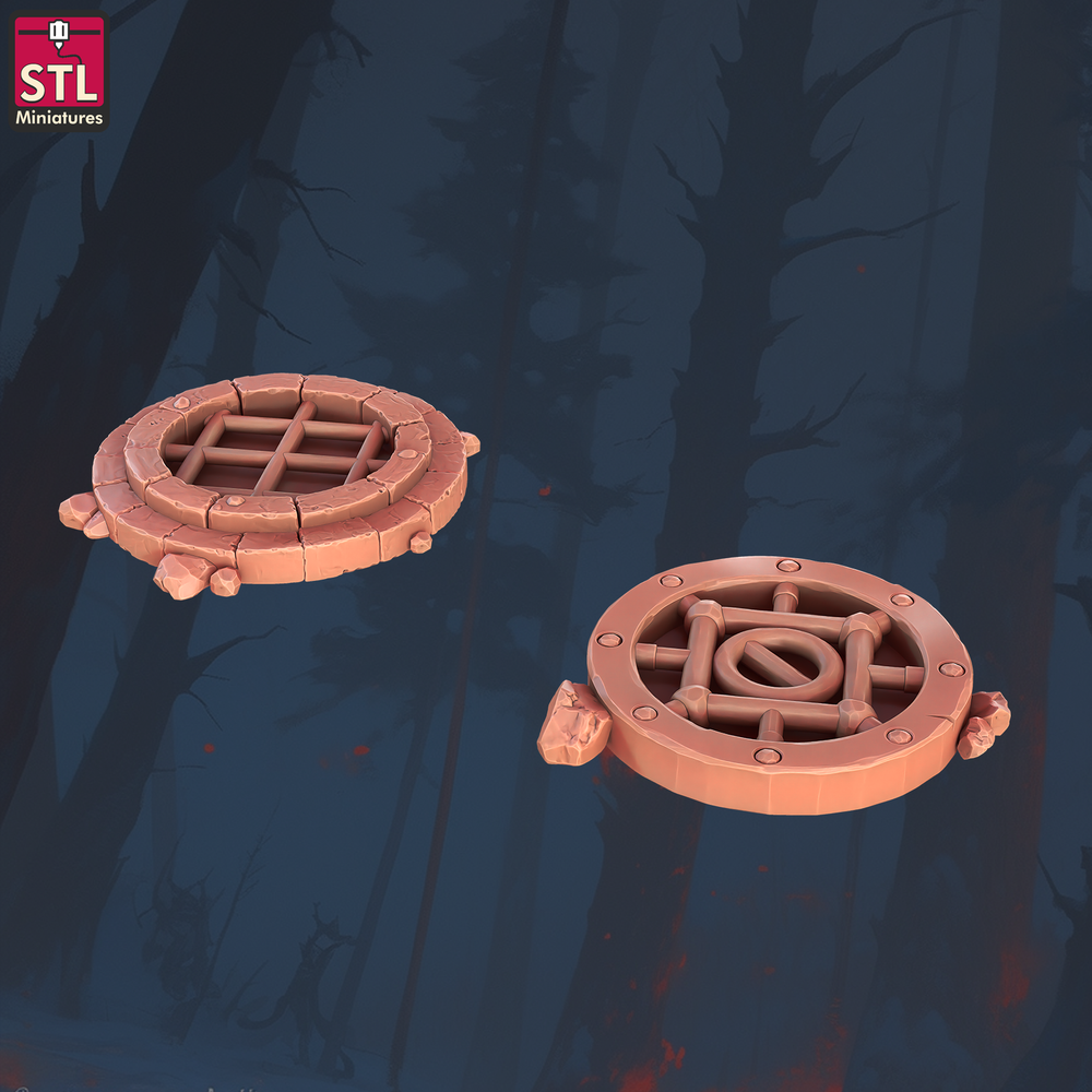 3D Printed STL Miniatures Sewers Workers Set 28 - 32mm War Gaming D&D (Online Only)