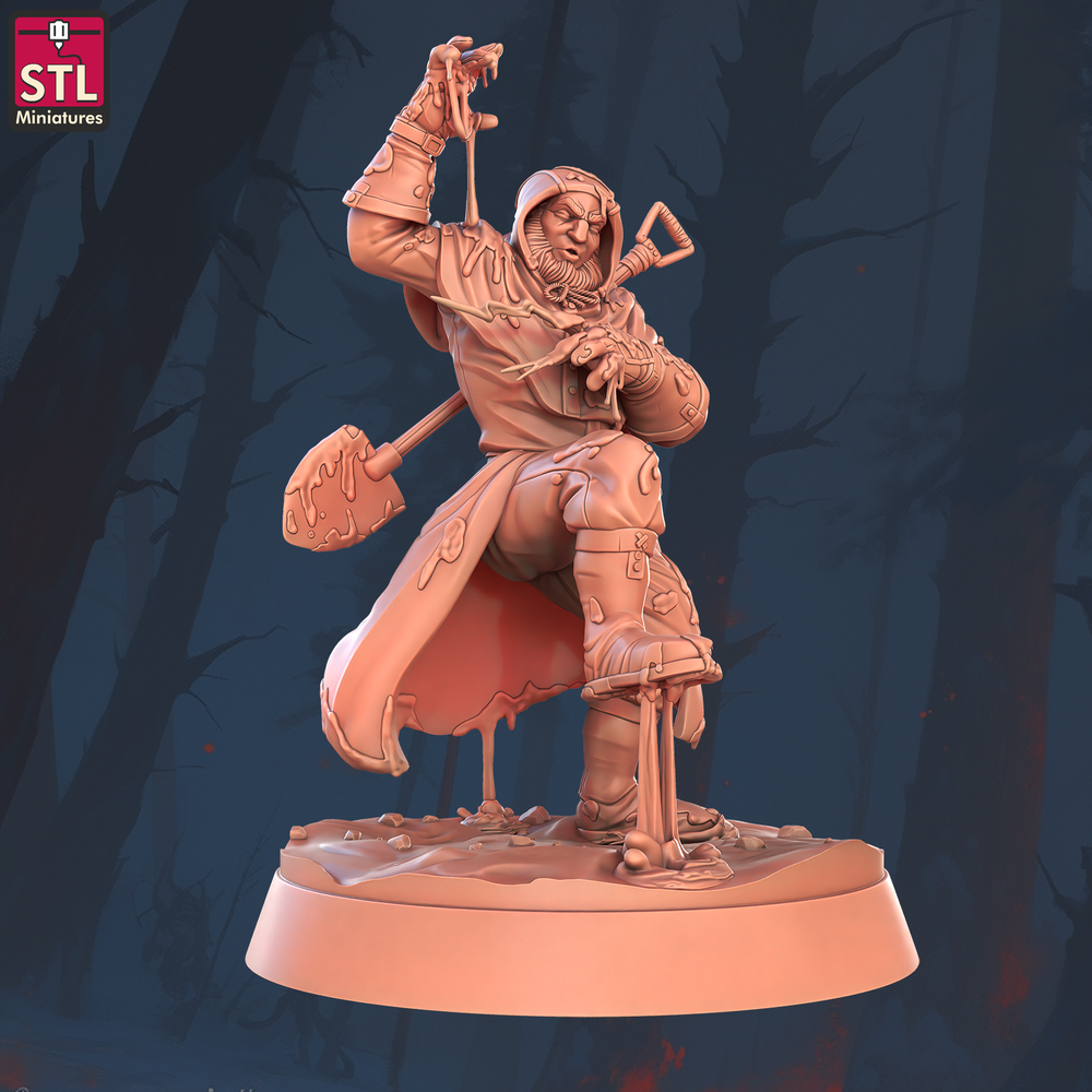 3D Printed STL Miniatures Sewers Workers Set 28 - 32mm War Gaming D&D (Online Only)