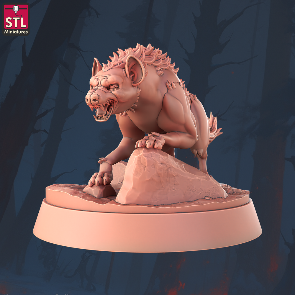 3D Printed STL Miniatures Hyenas 28 - 32mm War Gaming D&D (Online Only)