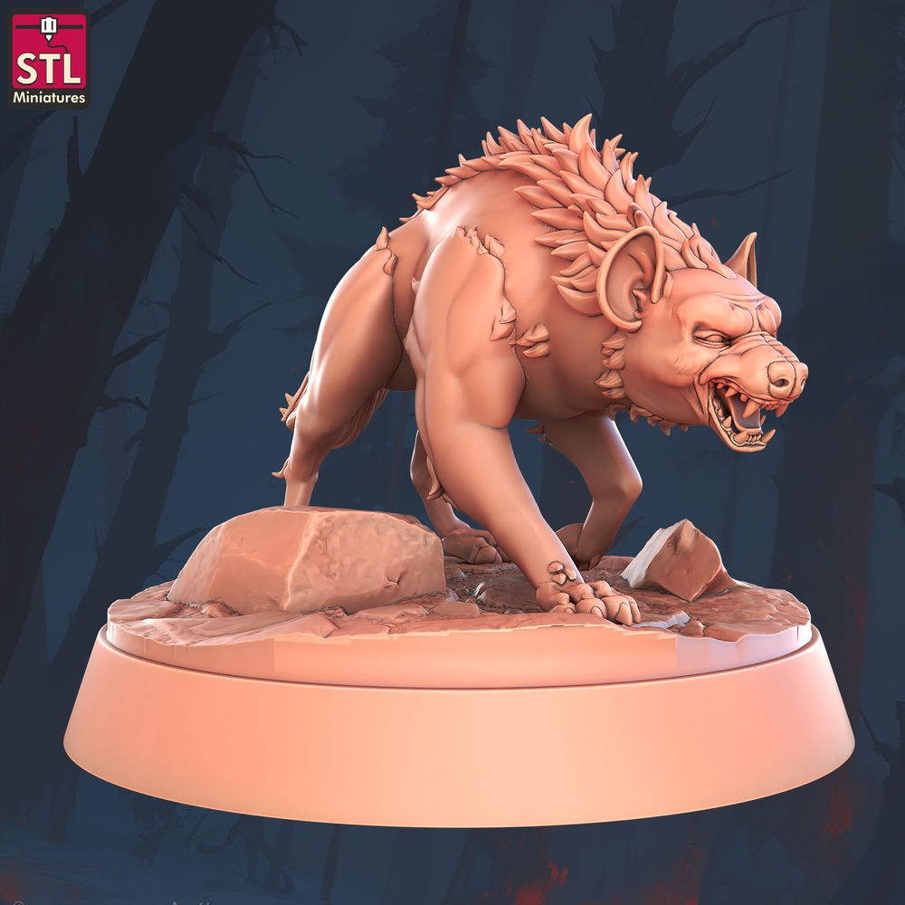 3D Printed STL Miniatures Hyenas 28 - 32mm War Gaming D&D (Online Only)