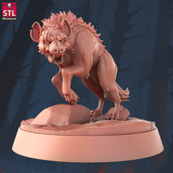 3D Printed STL Miniatures Hyenas 28 - 32mm War Gaming D&D (Online Only)