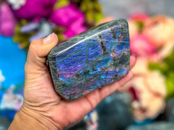 Large Purple Labradorite crystal Freeform, Rainbow Labradorite, White Labradorite (ONLINE ORDER ONLY)