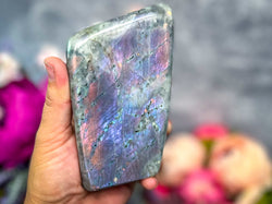 Large Purple Labradorite crystal Freeform, Rainbow Labradorite, White Labradorite (ONLINE ORDER ONLY)