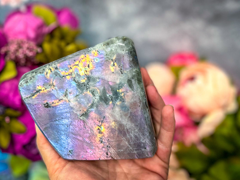 Large Purple Labradorite crystal Freeform, Rainbow Labradorite, White Labradorite (ONLINE ORDER ONLY)