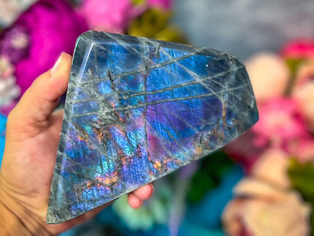 Large Purple Labradorite crystal Freeform, Rainbow Labradorite, White Labradorite (ONLINE ORDER ONLY)