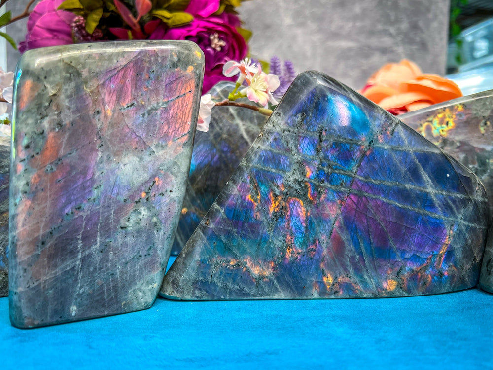 Large Purple Labradorite crystal Freeform, Rainbow Labradorite, White Labradorite (ONLINE ORDER ONLY)