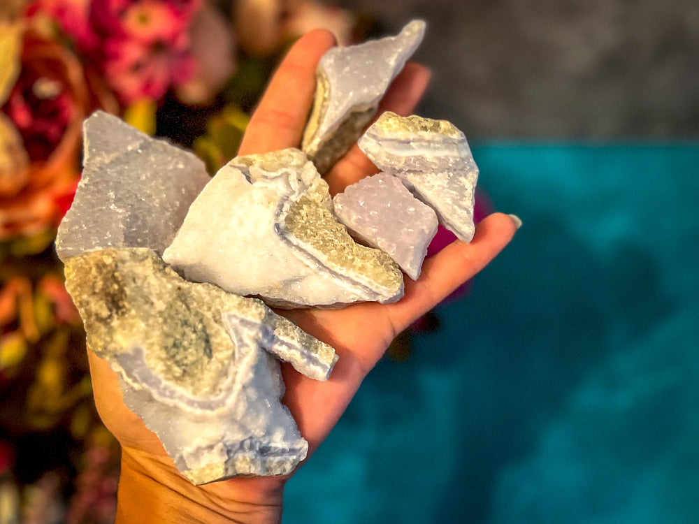 1 Lb Raw Blue Lace Agate Specimens, Bulk Raw Blue Lace Agate (ONLINE ORDER ONLY)
