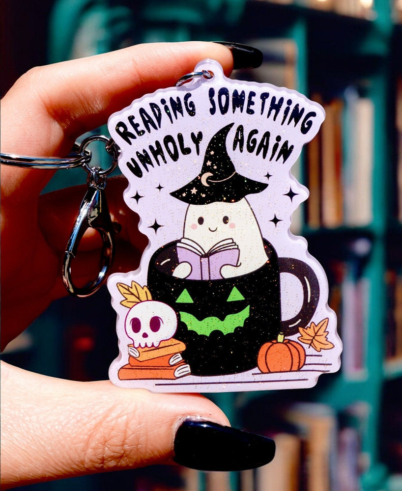 Reading Something Unholy Again Halloween Keychain (Online Order Only)