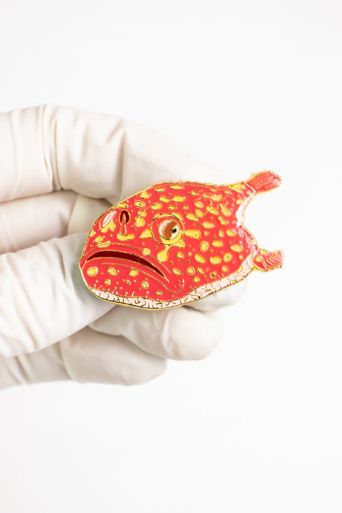 Abe’s Deepsea Toad Enamel Pin (Chaunax abei) (ONLINE ORDER ONLY)