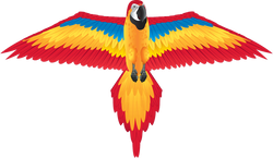 FantasyFliers Red Macaw Nylon Kite, 70 Inches Wide (ONLINE ORDER ONLY)
