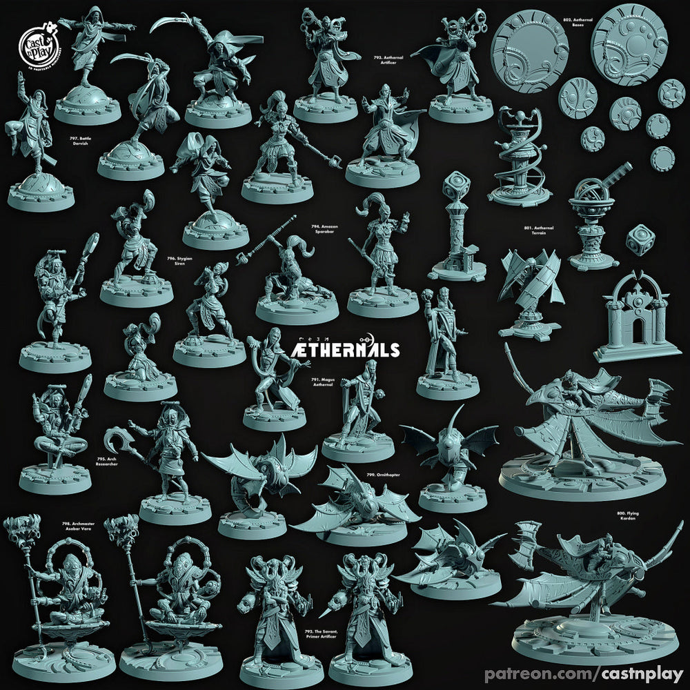 3D Printed Cast n Play Archmaster Asabar Vara Aethernals Collection 28mm 32mm D&D (Online Only)