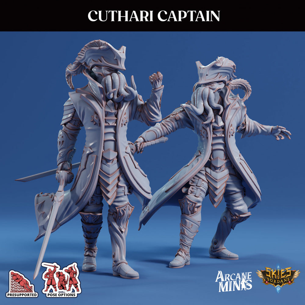 3D Printed Sordane Publishing Echoes of Madness - A Sordane Stories Cuthari Captain 28 32mm D&D (Online Only)
