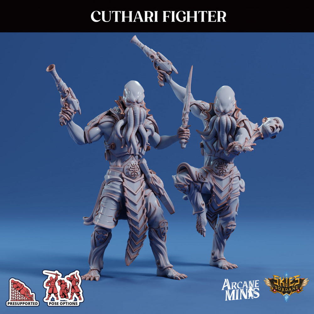 3D Printed Sordane Publishing Echoes of Madness - A Sordane Stories Cuthari Fighter 28 32mm D&D (Online Only)