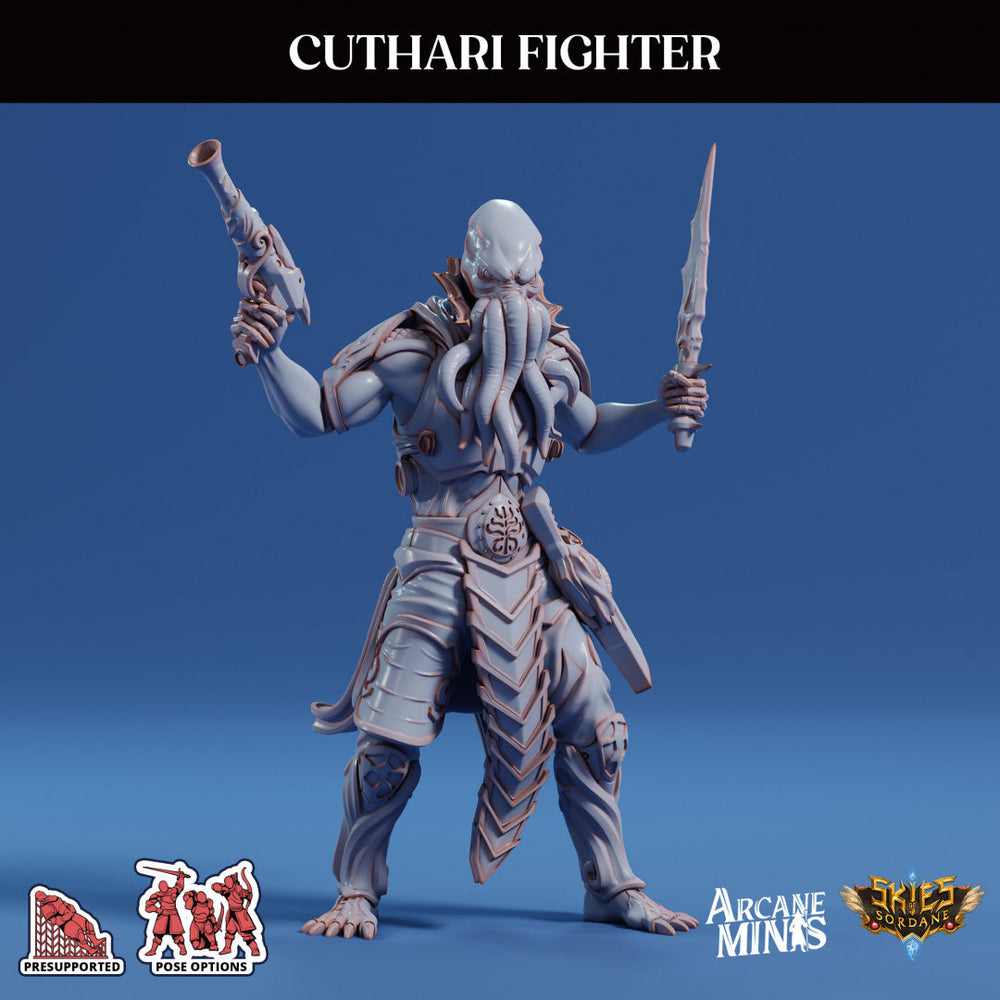 3D Printed Sordane Publishing Echoes of Madness - A Sordane Stories Cuthari Fighter 28 32mm D&D (Online Only)