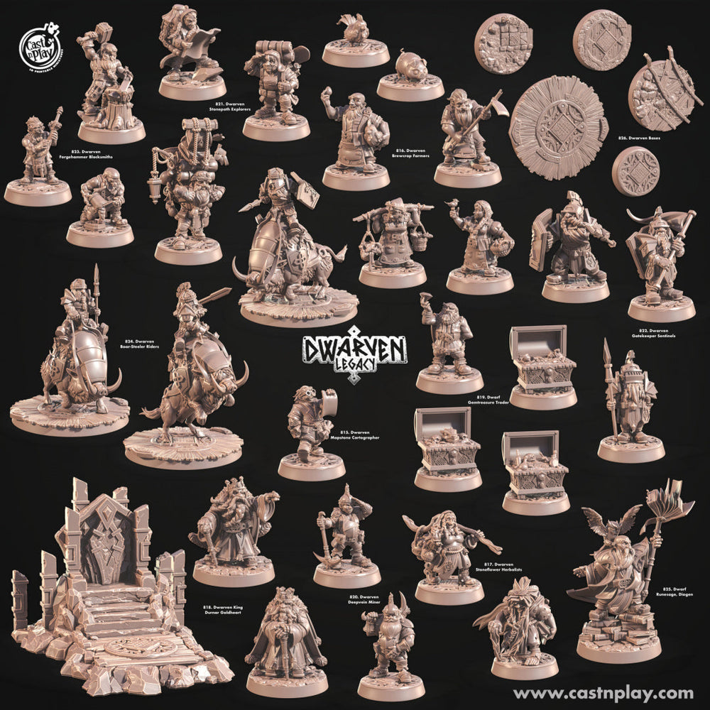 3D Printed Cast n Play Dwarven Forgehammer Blacksmiths Dwarven Legacy Set 28mm 32mm D&D (Online Only)