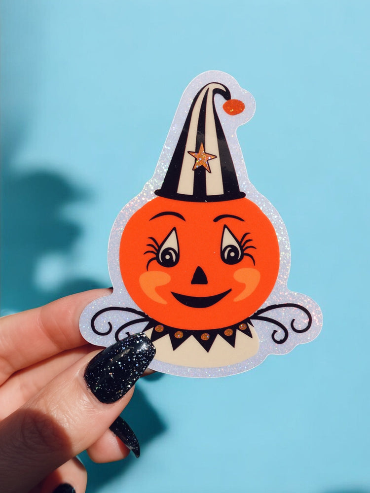 Retro Pumpkin Halloween Sticker (Online Order Only)