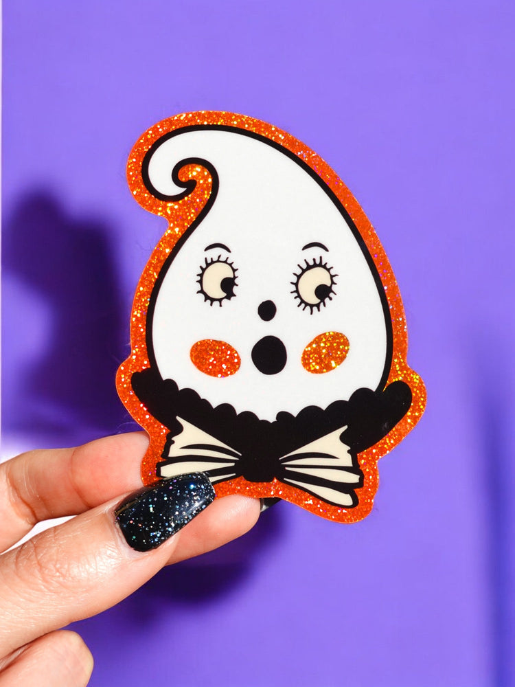 Retro Ghost Halloween Sticker (Online Order Only)