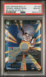 2022 DRAGON BALL SUPER TRUNKS, HEROIC BOND #P-429 - PSA 10 (Online Order Only)