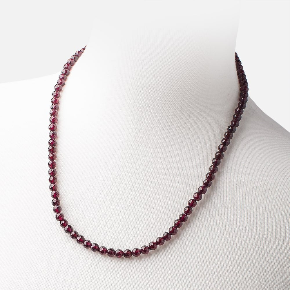 Rhodolite Garnet Faceted Round Necklace AAA (ONLINE ORDER ONLY)