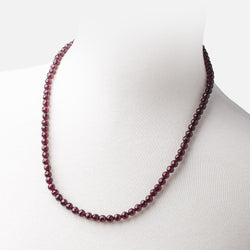 Rhodolite Garnet Faceted Round Necklace AAA (ONLINE ORDER ONLY)