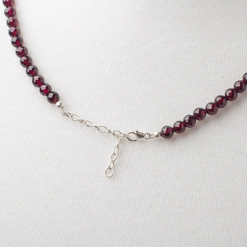 Rhodolite Garnet Faceted Round Necklace AAA (ONLINE ORDER ONLY)