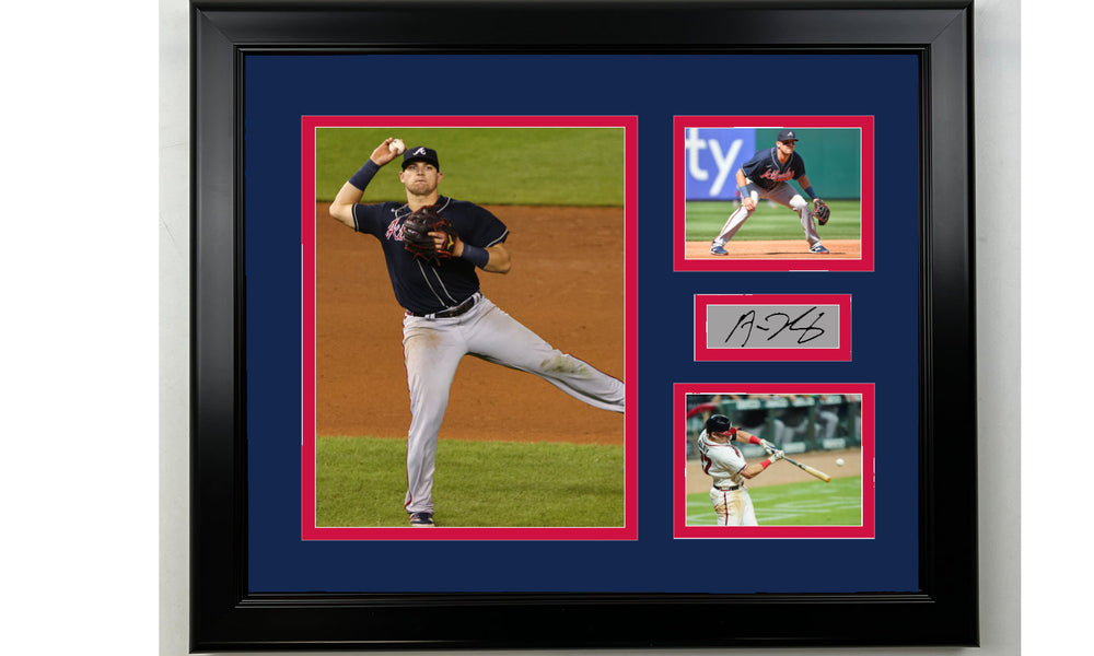 Framed Austin Riley Atlanta Braves Facsimile Laser Engraved Signature Baseball 14x11 3 Photo Collage (ONLINE ORDER ONLY)