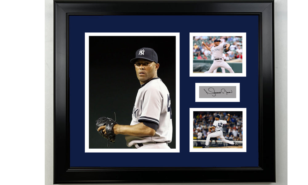 Framed Mariano Rivera New York Yankees Facsimile Laser Engraved Signature Baseball 14x11 3 Photo Collage (ONLINE ORDER ONLY)