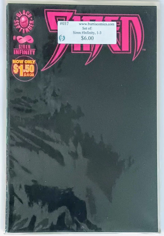 Comic Book Set: Siren Infinity, #1-3, Malibu Comics (ONLINE ORDER ONLY)