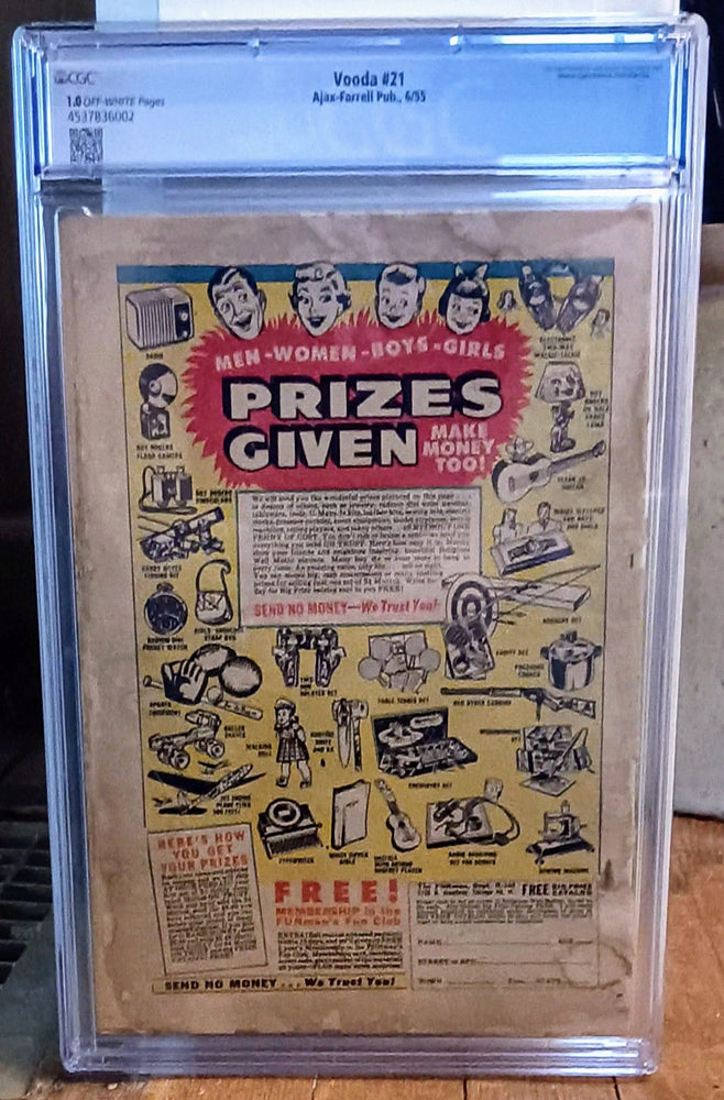 Vooda #21, Ajax Comics (June 1955, CGC 1.0) (ONLINE ORDER ONLY)