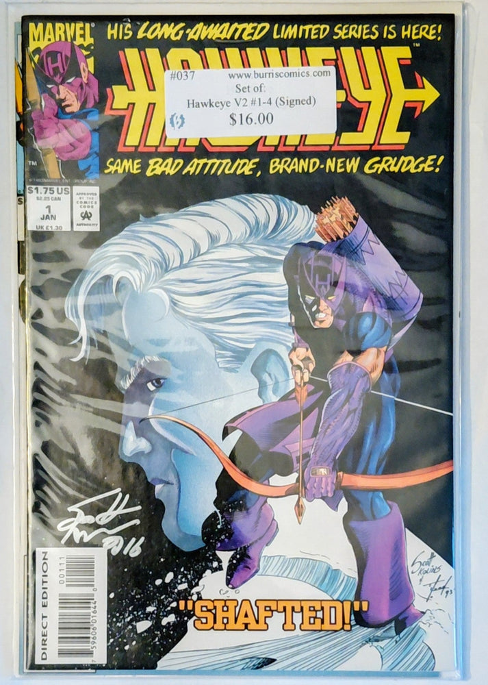 Comic Book Set: Hawkeye V2 #1-4, Marvel Comics (Signed) (ONLINE ORDER ONLY)