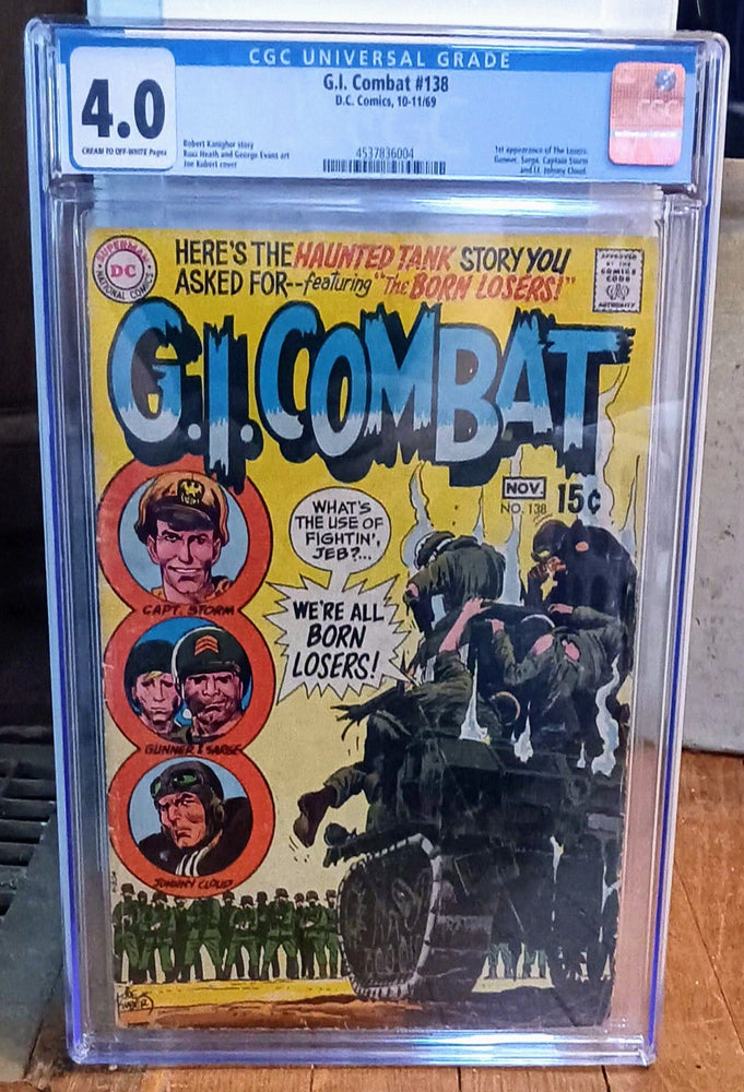 G.I. Combat #138, DC Comics (November 1969, CGC 4.0) (ONLINE ORDER ONLY)